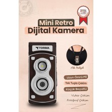 Torima Mini Retro Dijital Fotoğraf Makinesi Video Kamera 1080P CMR44 Kahverengi