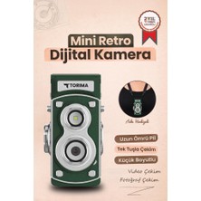Torima Mini Retro Dijital Fotoğraf Makinesi Video Kamera 1080P CMR44 Yeşil