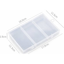 Robiz 3 Bölmeli Şeffaf Plastik Organizer Kutu 17.5X11X2CM Elektronik Komponent Vida Kondansatör Direnç Saklama Kutusu