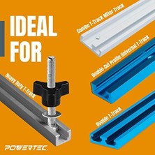 MWX Teknoloji 71068 T-Track Düğmeler, 1/4 – 20 1 – 1/5,1 cm Vida ve Pullar (10'lu Set)