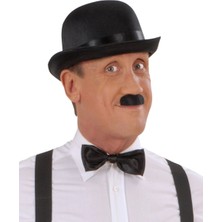 Mudanis Charlie Chaplin Stil Yetişkin Şapkası – Siyah Melon Parti Şapkası