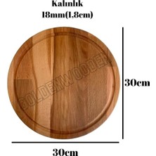 MWX Teknoloji Yuvarlak Doğal Ahşap Sunum Tabağı Ahşap SUNUMLUK(KAYIN/GÜRGEN)(ÇAP:30CM)