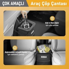 MWX Teknoloji Araç Içi Çöp Kutusu, Oto Çöp Kovası Kapaklı ve Saklama CEPLI%100 Sızdırmaz Organizer Çanta, Su Geçirmez Araba Çöp Kutusu, Çok Amaçlı Araç Içi Düzenleyici Çanta, 8 Lt - Siyah