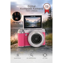 Torima Dijital Kamera 5K Selfie Fotoğraf Video Vlog Kamerası CMR45 Pembe