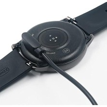 MWX Teknoloji Haylou Solar LS05 Ile Uyumlu Giyilebilir Akıllı Saat Şarjı Aleti Manyetik Şarj Adaptörü Haylou Solar LS05 Ile Uyumlu USB Şarj Kablosu (Siyah)