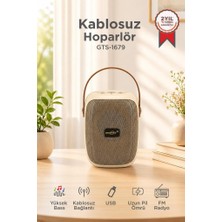 Torima Bluetooth Hoparlör Rgb Işıklı FM Radyo Kablosuz Taşınabilir Speaker GTS-1679 Bej