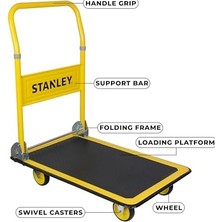 MWX Teknoloji PC527 150KG Profesyonel Paket Taşıma Arabası, 48.5 x 13 x 75 Cm, Metal