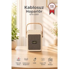 Torima Bluetooth Speaker Kablosuz Hoparlör  USB Girişli Şarjlı Hoparlör GTS-2201 Bej
