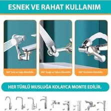 MWX Teknoloji Kenly 1080 Derece Dönebilen Evrensel 2 Modlu Robotik Kol Mutfak Banyo Musluk Başlığı