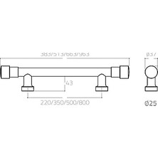 MWX Teknoloji 50 cm Çekme/sürgü Kapı Kolu Krom Renk