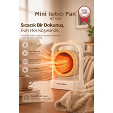 Mini Isıtıcı Fan Taşınabilir Sessiz Hızlı Isıtma 500W Kompakt Isıtıcı Torima HT100 Bej