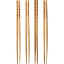 MWX Teknoloji Trebent Yemek Çubukları, 4 Çift, Bambu