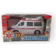 Prestij Işıklı Sesli Pilli Ambulans Çocuklar İçin 20 cm Uzunluğunda Eğlenceli Oyuncak