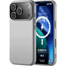 MWX Teknoloji Labs 17 Pro Max ile Uyumlu Rubber Fit Silikon Kılıf, Yumuşak, Kablosuz Şarj, Tam Koruma (Gri)