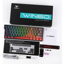 MWX Teknoloji Aula WIN60 He Max Manyetik Klavye Trigger Wing Chun Switch 8000Hz Rgb Tkl Hot Swap Oyuncu Klavyesi Kırmızı