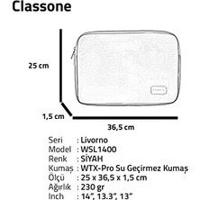 MWX Teknoloji Classone Livorno WSL1400 13-14" Notebook Tablet Kılıf-Siyah