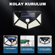 Uravas Store Mey Ithalat® 100 LED Dış Mekan Solar Aydınlatma Fotoselli Solar Lamba