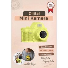 Torima Dijital Fotoğraf Makineleri Video Mini Kamera 2K Video 128GB Destekli CMR42 Sarı