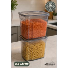 2li Ekonomik 5,5 Litre Strip Mega Boy Erzak Saklama Kabı Antrasit