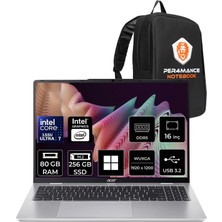 Acer Aspire Lite Core Ultra 7 155U 80GB Ram 256GB SSD 16" Fhd+ WIN11 Home NXD5EEY001P381 Notebook + Per4 Çanta