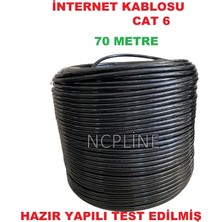 Ncpline 70 Metre Internet Kablosu/ftp Cat6 23AWG/İKI Kat Korumalı/ethernet Kablosu 70 Metre/iç Dış Mekan Uyumlu   Kalınkablo
