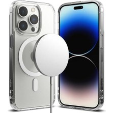 MWX Teknoloji Iphone 15 Pro Için ile Uyumlu Arkası Mat Görünümlü Polikarbonat Kenarları Silikon Parmak Izi Tutmayan Yüksek Kalite Şeffaf Silikon Kılıf (Manyetik, 15 Pro)