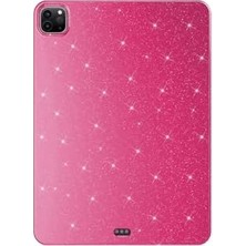 MWX Teknoloji - iPad Pro 11 2018 Simli Parlak Görünümlü ile Uyumlu Sbt Tablet Koton Kılıf-Pembe Koyu 4