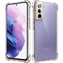 MWX Teknoloji Galaxy S21 ile Uyumlu ile Uyumlu Kapak Şeffaf Airbag Antishock Köşe Korumalı Silikon Kılıf