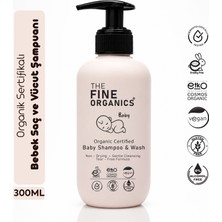 The Fine Organics Organik Sertifikalı Göz Yakmayan Bebek ve Çocuk Şampuanı, Vegan Saç ve Vücut Şampuanı