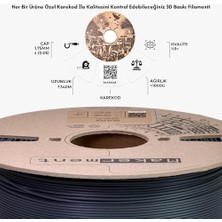 MWX Teknoloji Pla Pro, 1.75MM 1kg 3D Yazıcı Pla Filament (Gri)