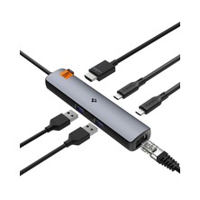 MWX Teknoloji Arcdockpro 100W Güç Adaptörü 6in1 Usb-C Multi Hub / Çoklayıcı 6 Port / 8k 60hz / Ethernet 2.5gbps / Usb4 Gen3 / MacBook PD2302 Space Gray - ACA06193