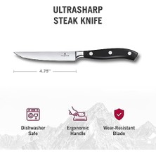 MWX Teknoloji Mutfak Bıçağı Biftek Bıçağı Dövülmüş Bıçak Hediye Kutusu, 12 Cm, 7.7203.12 G