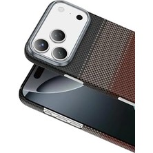 MWX Teknoloji - 17 Pro Max ile Uyumlu Kılıf ile Uyumlu Şarj Özellikli Ultra Slim Aramid Karbon Fiber Kevlar Kapak