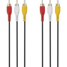 MWX Teknoloji BLK-F3Y083BF2M Av,3xrca,m/m Nikel Kablo, 2m, Siyah