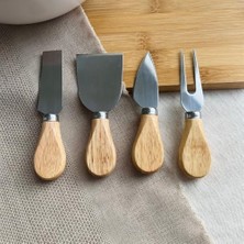 MWX Teknoloji Bambu Saplı Peynir Bıçağı Seti, 4 Parça
