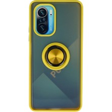 Uravas Store Redmi K40 Kılıf Montreal Yüzüklü Silikon Kapak - Sarı