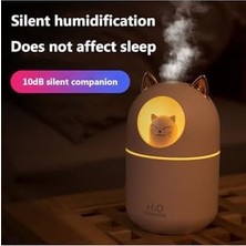 MWX Teknoloji Sevimli Kedi Tasarımlı Aromaterapi Nemlendirici Hava Nemlendirici Difüzör - USB Bağlantılı,yeşil