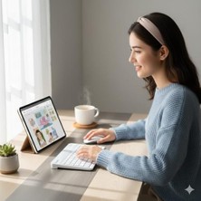 MWX Teknoloji Key 01 Kablosuz Bluetooth Wireless Tümü Türkçe Karakterli I Ü Ğ Harfleri Bulunur Klavye Mouse Seti (Beyaz)