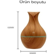 MWX Teknoloji Ahşap Görünümlü LED Işıklı USB Bağlantı Aromalı Hava Nemlendirici Buhurdanlık