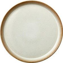 MWX Teknoloji Tabak, Yemek Tabağı, Seramik Yemek Tabağı, 27 cm Çapında, Krem/krem