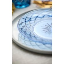 MWX Teknoloji Glas Sorrento Cam Tabak 4 Adet Çap:21 cm Mavi