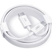MWX Teknoloji Type C To Type C Şarj Kablosu 30W 2 Metre Uzun Pd Çift Taraflı USB C Hızlı Şarj ve Data Kablosu Beyaz
