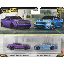 MWX Teknoloji 1:64 Premium Car Culture 2'li Paket 2018 Dodge Challenger Srt Demon - 2015 Dodge Charger Srt HBL96 - JHW47