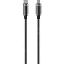 MWX Teknoloji Knıt Glam 30W Hızlı Şarj Destekli, Type-C To Lightning Şarj ve Data Aktarım Kablosu, 1 Metre, Siyah