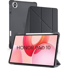 MWX Teknoloji - Honor Pad 10 12.1 Inç ile Uyumlu Standlı Kalem Bölmeli Uyku Modlu Akıllı Tablet Kılıf Kapak - Siyah