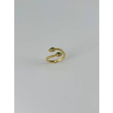 Mudanis 14 K Gold Kaplama Zirkon Taşlı Yüzük