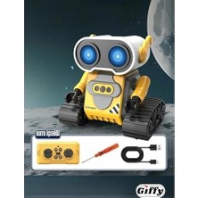 MWX Teknoloji Giffy/oyuncak Uzaktan Kumandalı El Sensörlü Akıllı Wall-E Dahili Şarjlı Işıklı Sesli Full Fonksiyonlu El Hareketlerini Algılayabilen Farklı Işık Kombinasyonlu Akıllı Rc (Sarı)