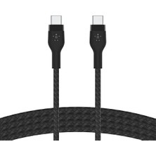 MWX Teknoloji Macbookpro, Ipadpro, GALAXYS22, Ultra, Plus - Siyah Gibi Cihazlar Için Power Delivery Pd ile Hızlı Şarj Için Boostchargepro Örgülü Usb-C - Usb-C Kablosu 1m Usb-If Onaylı