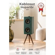 Torima Kablosuz Hoparlör 24W 3000mAh Taşınabilir Ayaklı Speaker D67 Yeşil