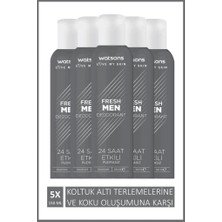 MWX Teknoloji Watsons Fresh Men Pudrasız Deodorant Sprey 150 ml x 5 Adet